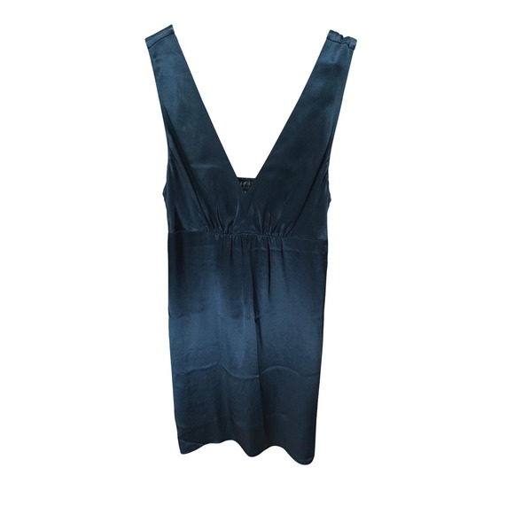 The Limited Dresses & Skirts - The Limited Dress Womens 4 Teal Blue Silk Empire Waist Smocked Mini Party Y2K